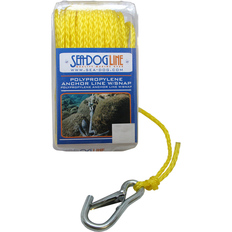 Sea-Dog Poly Pro Anchor Line w/Snap - 1/4" x 50 - Yellow [304206050YW-1]