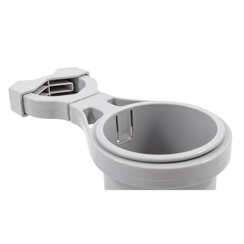 Camco Clamp-On Rail Mounted Cup Holder - Large for Up to 2" Rail - Grey [53092]