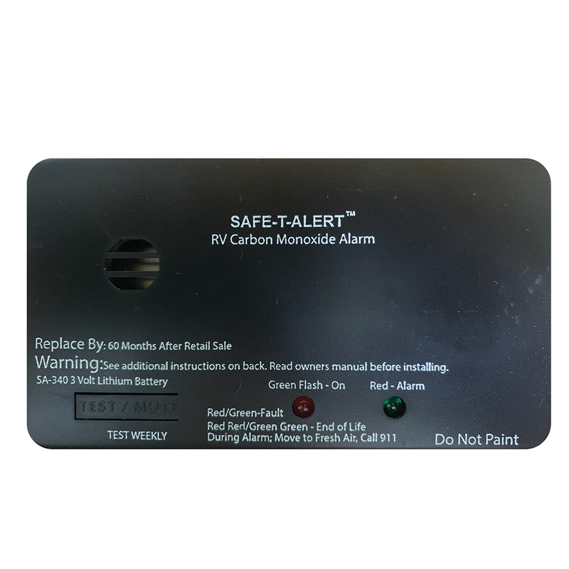 Safe-T-Alert SA-340 Black RV Battery Powered CO Detector - Rectangle [SA-340-BL]