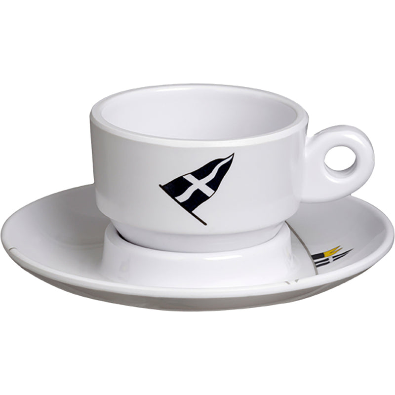 Marine Business Melamine Espresso Cup  Plate Set - REGATA - Set of 6 [12006C]