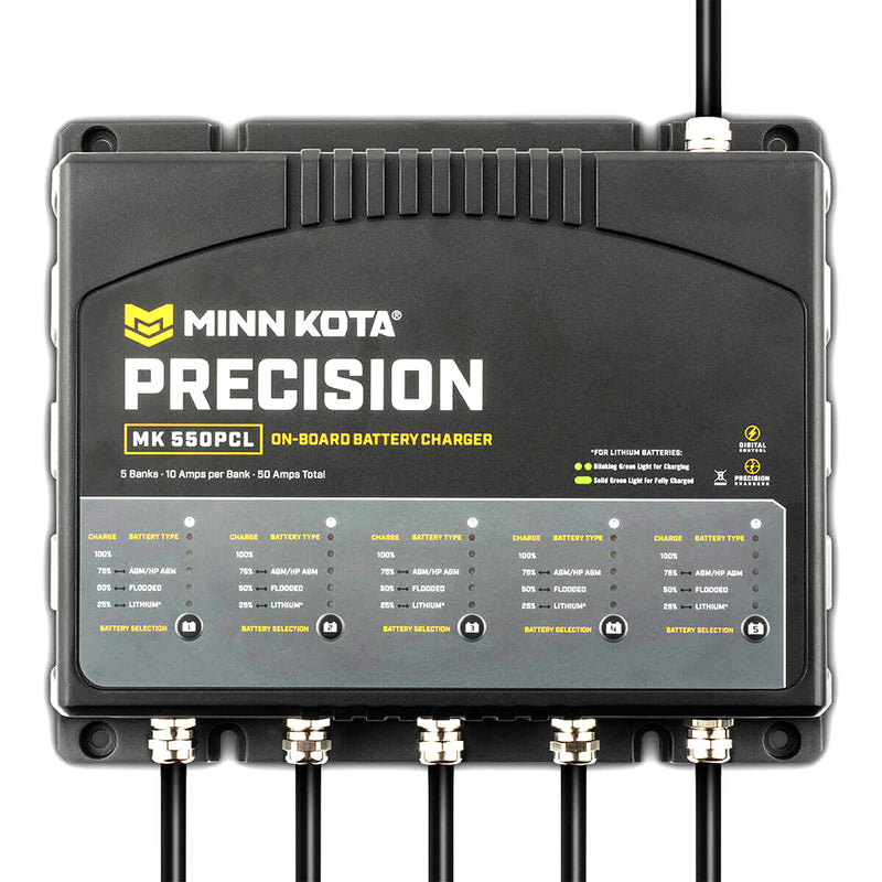 Minn Kota On-Board Precision Charger MK-550 PCL 5 Bank x 10 AMP LI Optimized Charger [1835500]