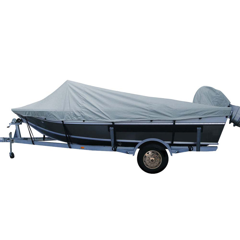 Carver Poly-Flex II Styled-to-Fit Boat Cover f/18.5 Aluminum Boats w/High Forward Mounted Windshield - Grey [79018F-10]